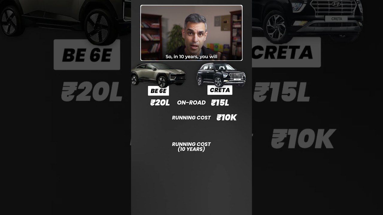 Mahindra BE 6E EV vs Creta PETROL! | Ankur Warikoo #shorts