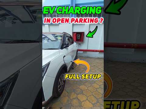 "EV Car Charging Setup in Open Parking | Home EV Charger Installation Idea" #evchargerinstallation
