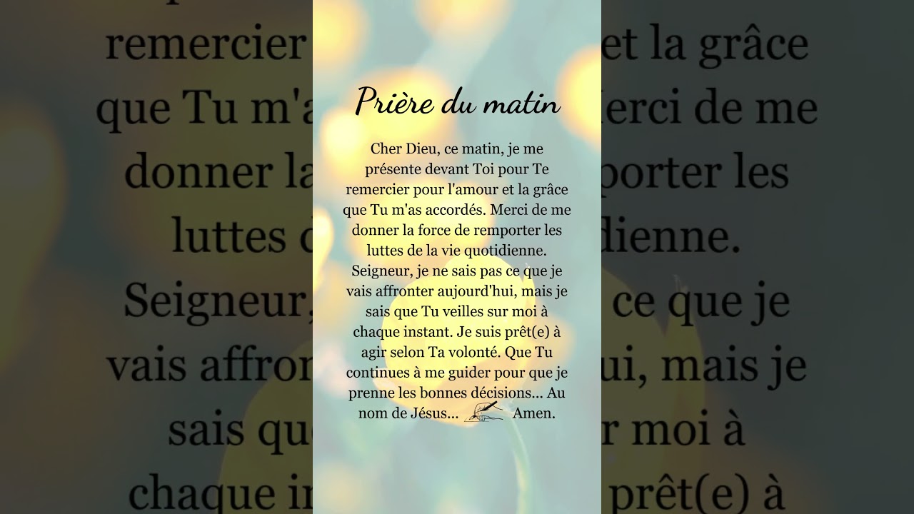 🇫🇷Prière du matin | foi | catholique | chretien #france #dieu