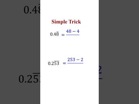 How to Convert a Mixed Repeating Decimal to Fractions Made Easy | Decimal to Fractions