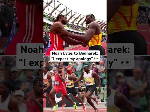 Noah Lyles stared down Kenny Bednarek after passing him in the men’s 200m final 🍿 #noahlyles #race