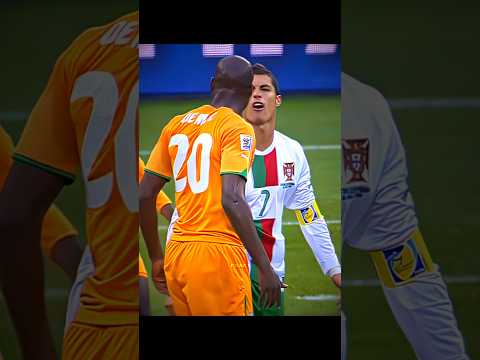 Drogba's reaction to Cristiano's rocket shot ☠️ 🚀 #shorts #ronaldo #football #shots #cristiano #fyp