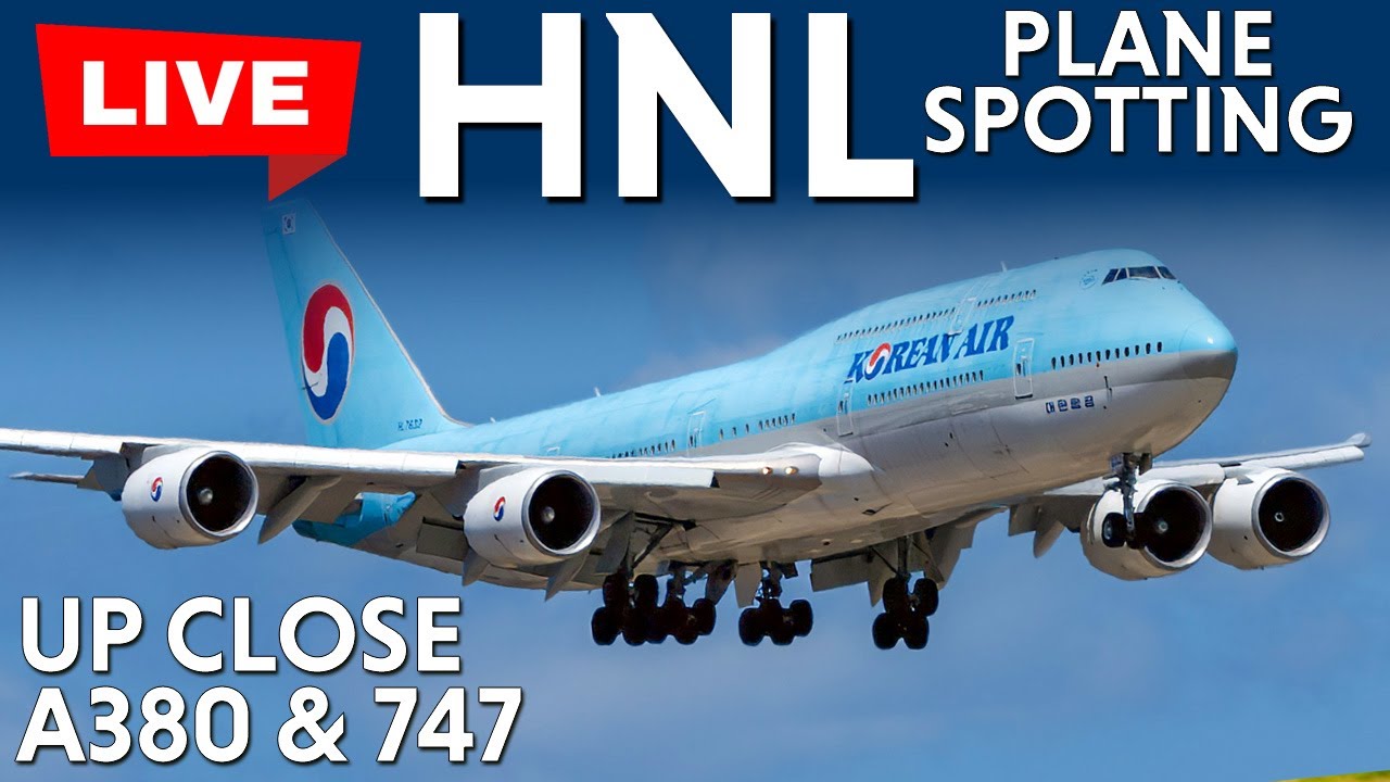 Live Planespotting at Honolulu HNL: Heavies & Supers Including Korean Air 747-8i & Airbus A380 ✈️
