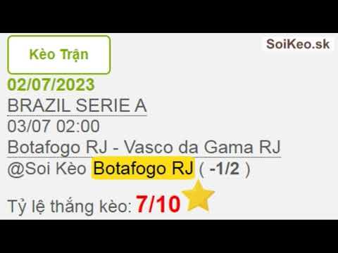 Soi Kèo tip bóng đá miễn phí Botafogo RJ vs Vasco da Gama RJ ngày 02/07/2023