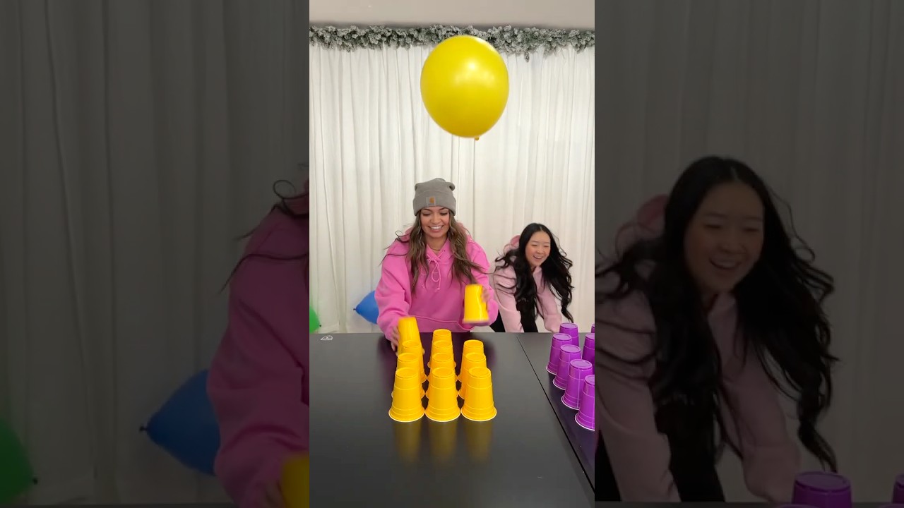 Stack the Cups Relay Race! Girls vs Boys