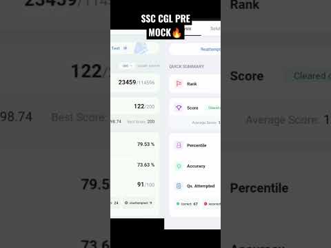 90 -150 score ki Journey 😇 MY SSC CGL MOCKS🔥 Progress 😇 #ssc #exam #ssccgl @GaganPratapMaths #math