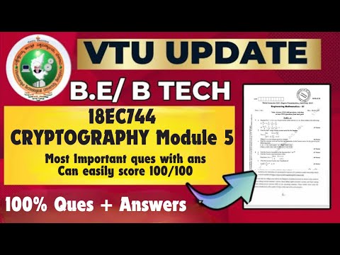 18EC744 CRYPTOGRAPHY Module 5 Important Ques + Ans #vtu #importantquestions #engineering