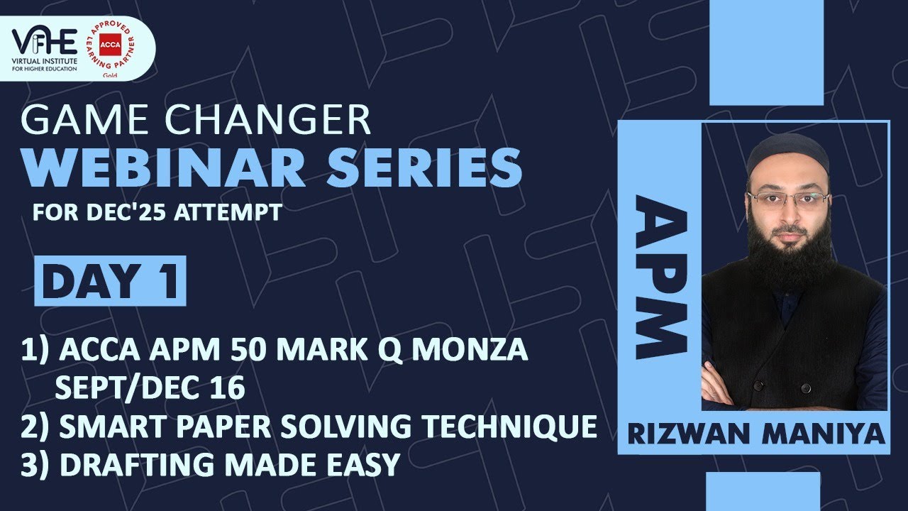 ACCA APM Day 1: Monza 50 Marks & Easy Drafting | Dec'25