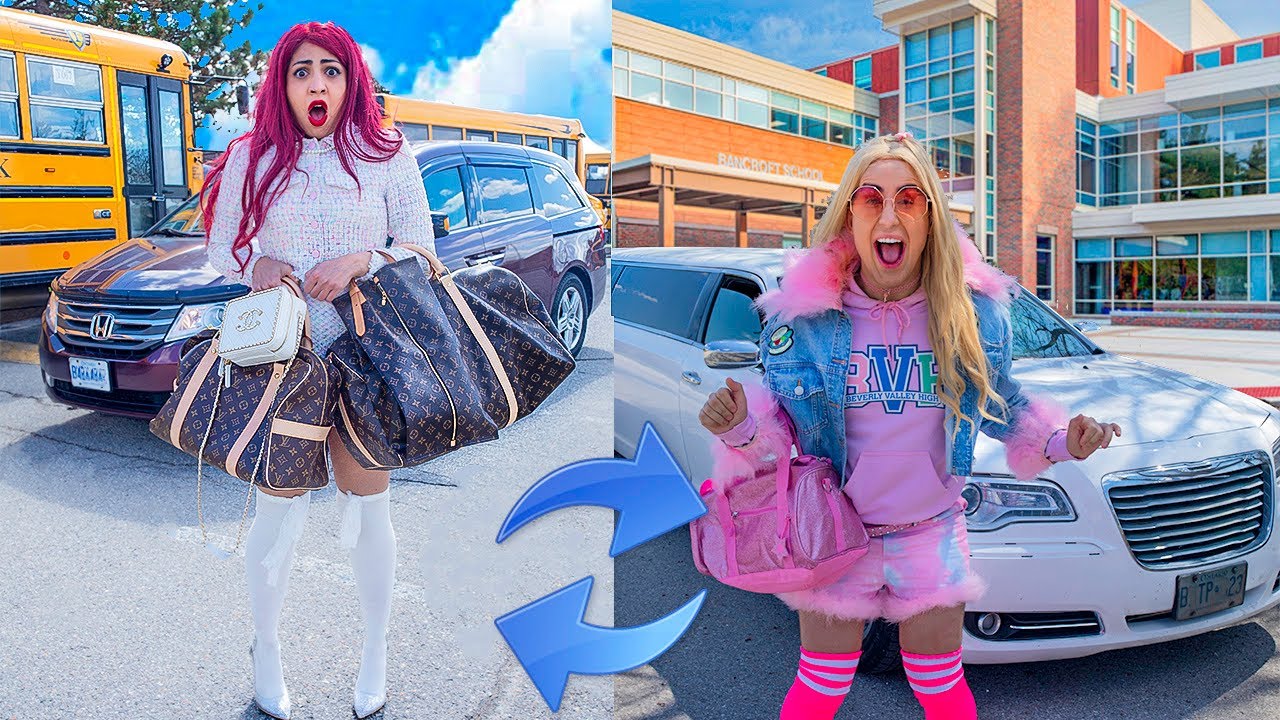 Family Swap Challenge! Rich vs Normal Life 🏡