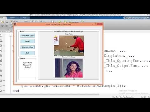 MATLAB code of Video Steganography - Hiding Image into Video