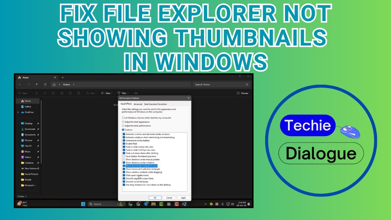 Fix Thumbnails Not Showing in Windows 11 File Explorer