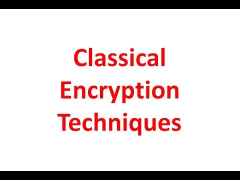 2. Classical Encryption Techniques