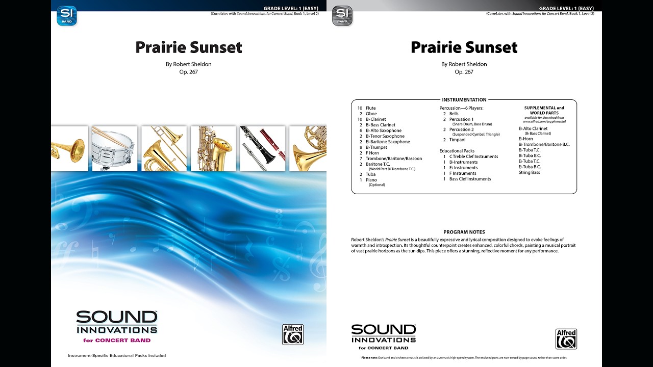 Prairie Sunset, by By Robert Sheldon – Score & Sound