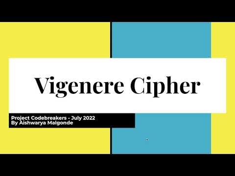 Cryptography: Vigenere Cipher (Explanation with examples)