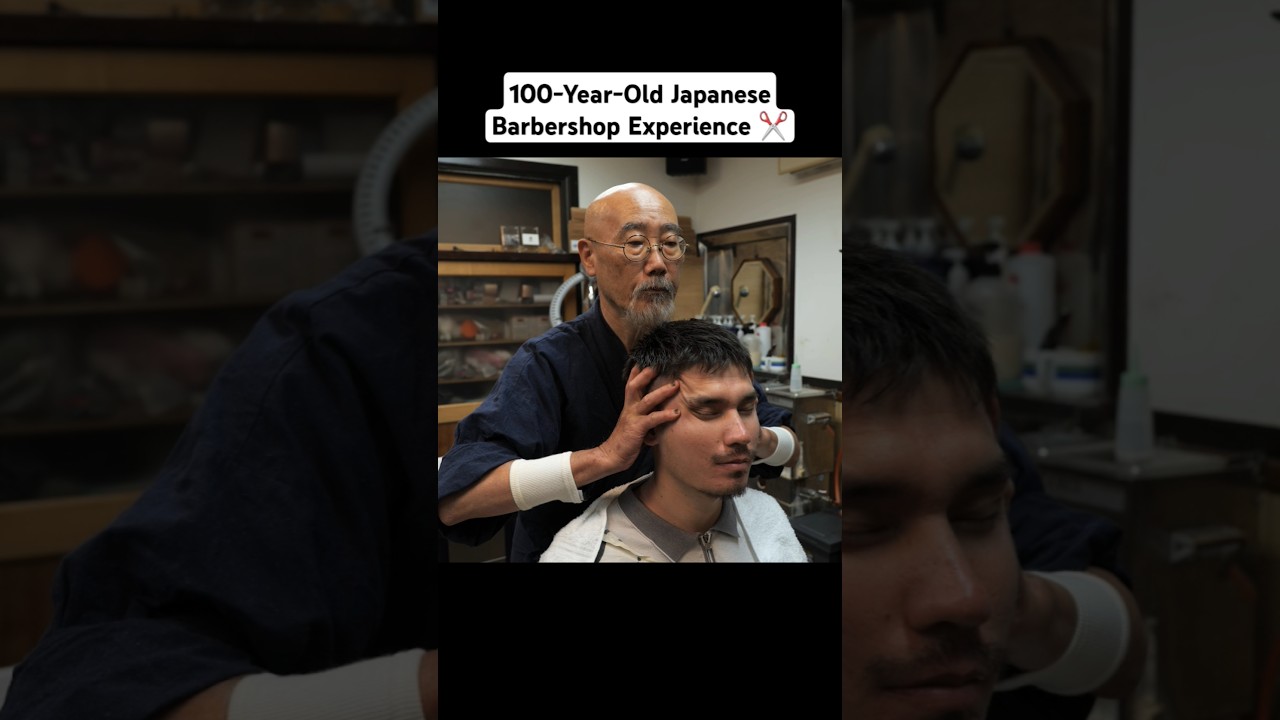 100-Year-Old Japanese Barbershop Experience ✂️