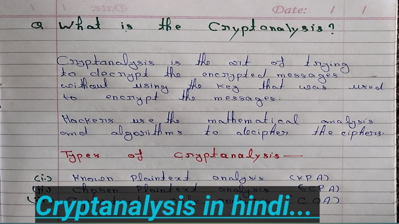 Cryptanalysis in Network Security Explained in Hindi 🔐 | Easy Methods & Examples
