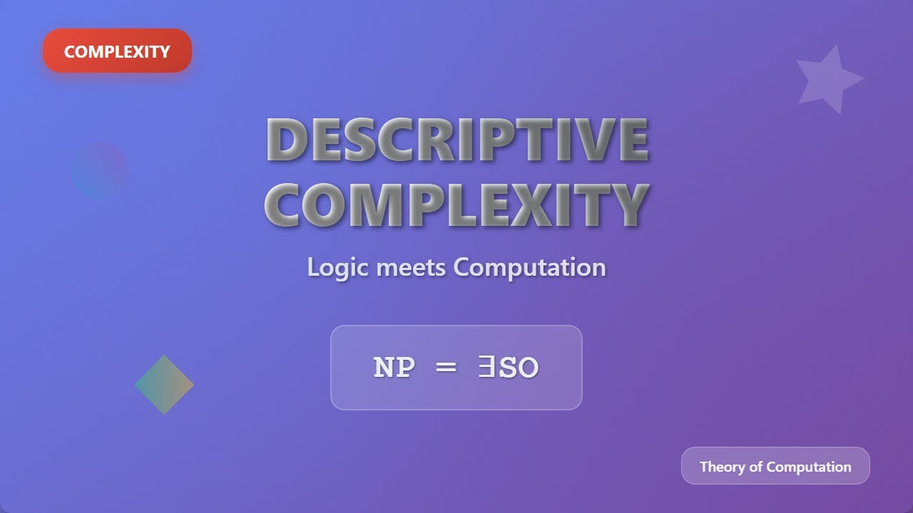 Descriptive Complexity Explained: Unlocking the Logic Behind Computation 🧠