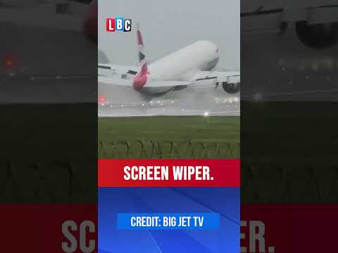 Plane attempts risky landing during Storm Darragh mayhem | LBC