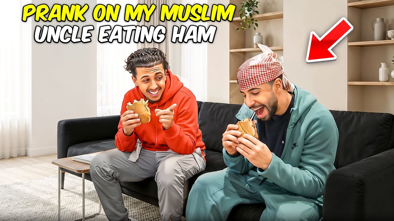 EATING HAM PRANK ON MY UNCLE ADAM!! *HE CRASHED OUT*