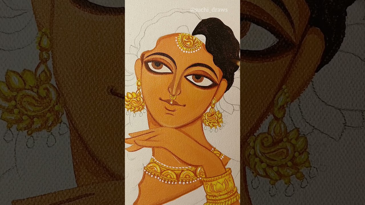 Shyama🪷 ( Rabindranath Tagore) Dance drama #art #bengali #acrylicpainting #drawing #literature