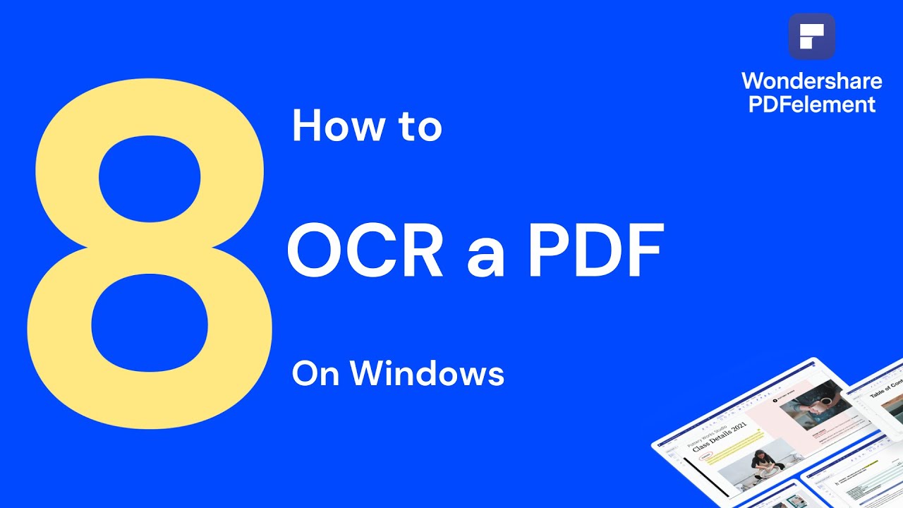 OCR a PDF on Windows with Wondershare PDFelement 8