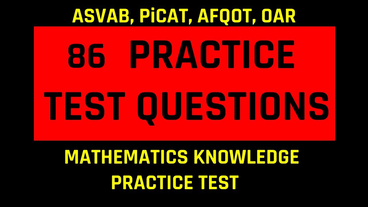 Math Practice Test for ASVAB, PiCAT & More 📚