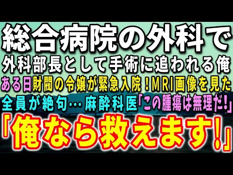 【感動する話】総合病院で実力派外科医として手術に追われる俺。ある日、財閥の社長令嬢が緊急入院！MRI画像を見た全員が絶句…麻酔科医「この腫瘍は無理だ！」「俺なら救えます！」【泣ける話】【いい話】