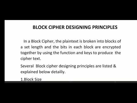 BLOCK CIPHER DESIGNING PRINCIPLES || IS || NS