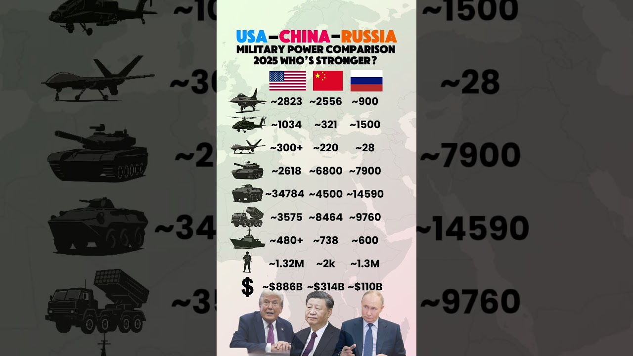 USA, China, Russia: Military Power Showdown 2025