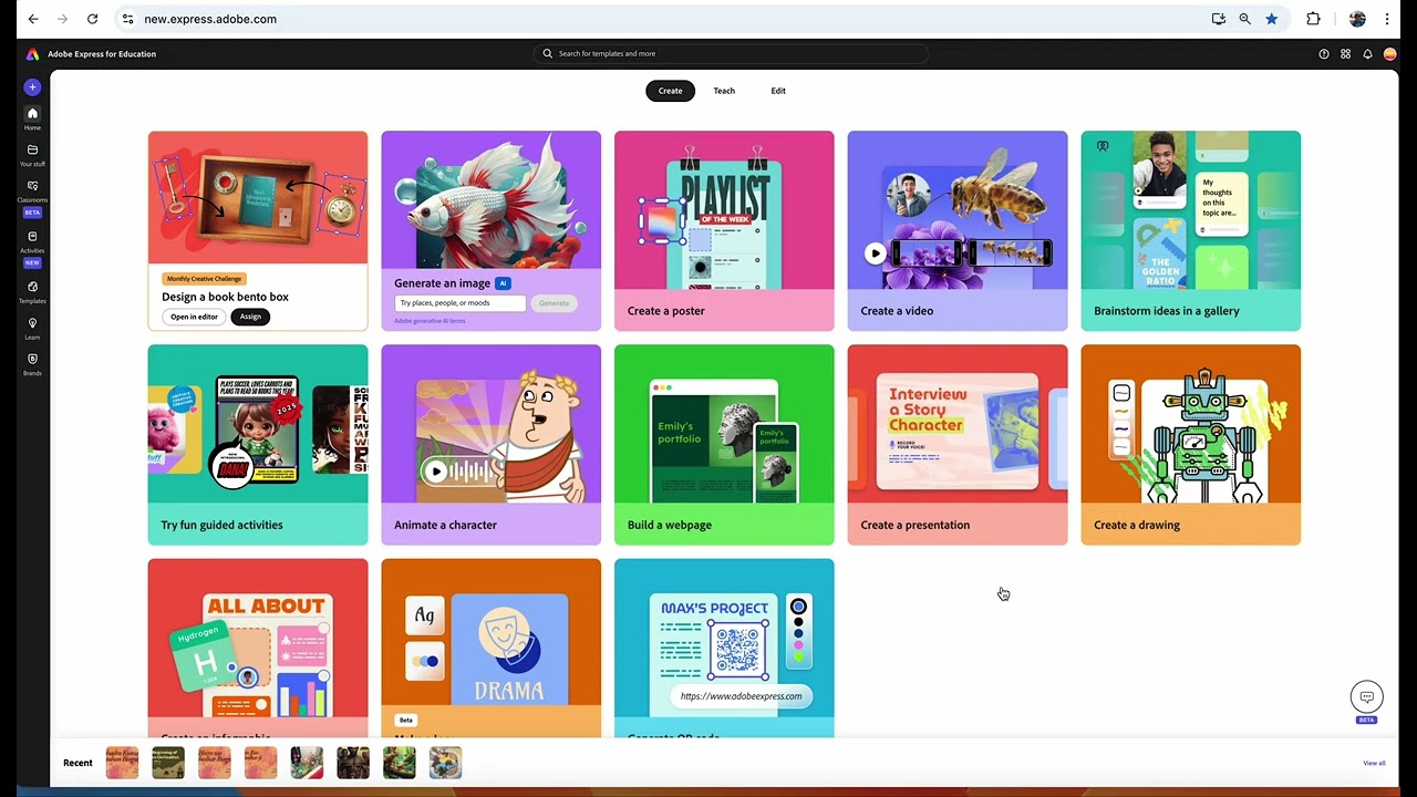 Guide to Classroom & Gallery in Adobe Express 📚