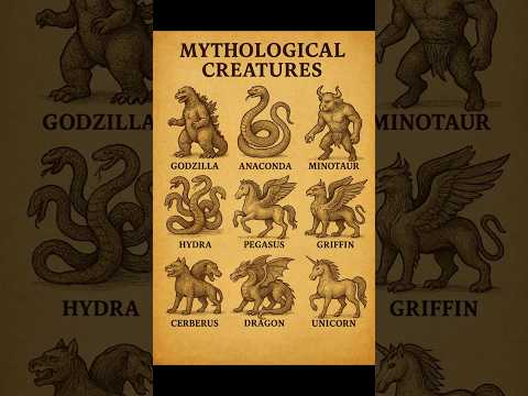 Top 9 Mythological Creatures of All Time 🐉✨ #shorts