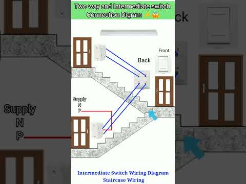 Two way and Intermediate switch Connection | Intermediate Switch Wiring Diagram | Staircase Wiring 😱