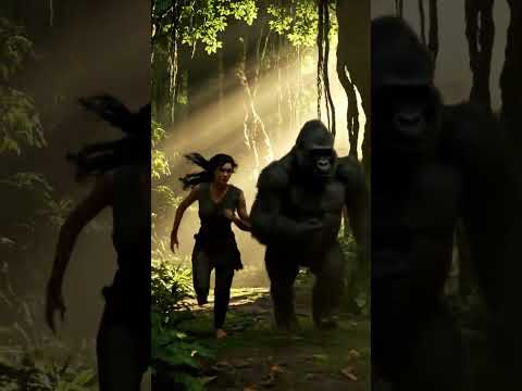 Gorilla and Woman Running Through the Jungle – Emotional Prehistoric Love Story