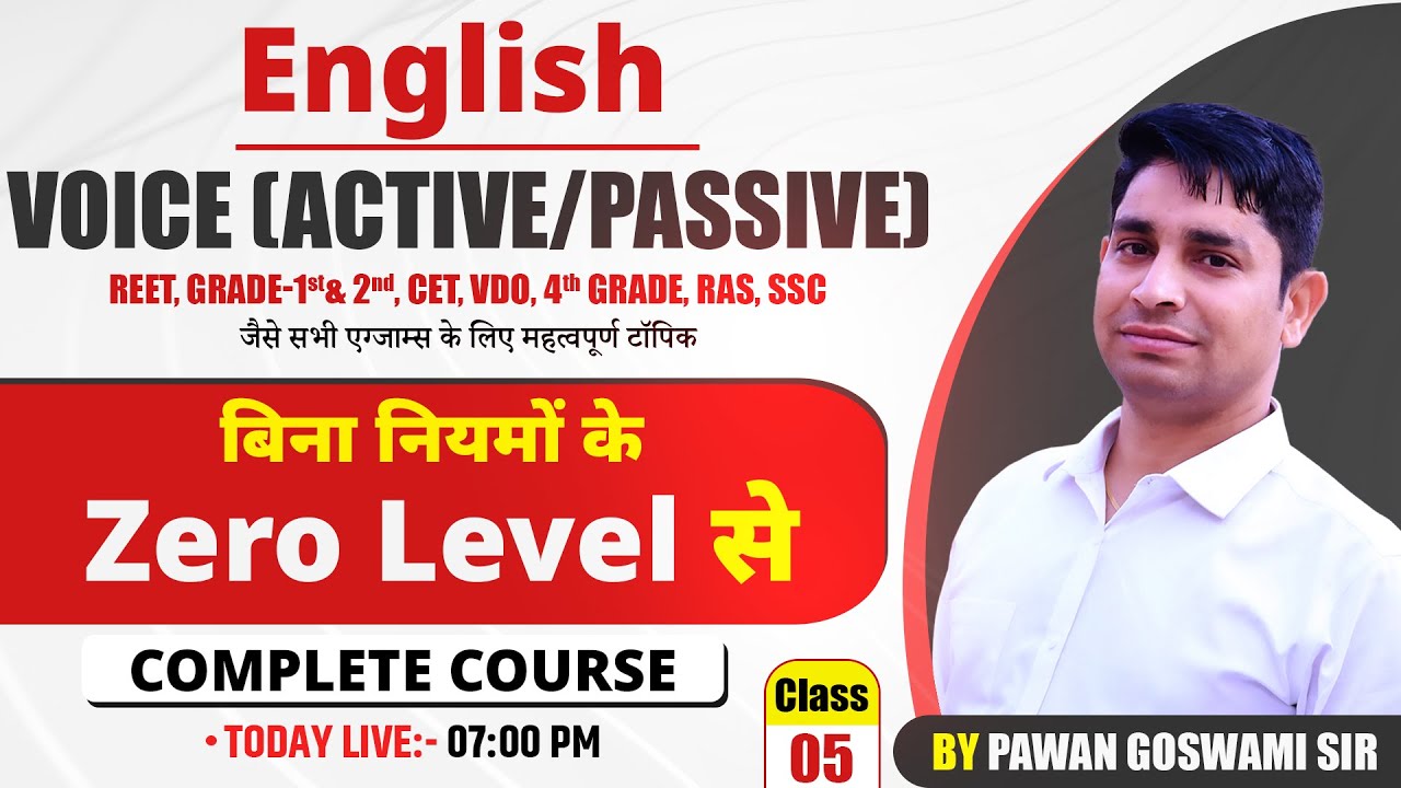 English Voice (Active/Passive) for Class 5 | Zero Level