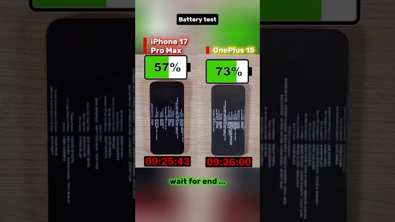 iPhone 17 Pro Max vs OnePlus 15 Battery Test 🔋
