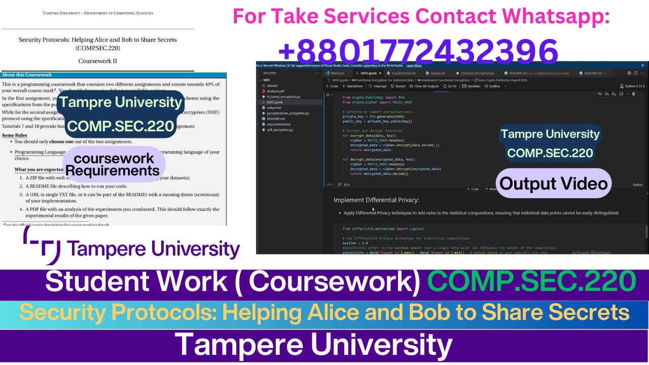 Expert Coursework on Security Protocols & Cryptography for Tampere University 🔐