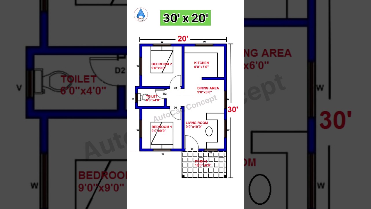 20x30 Small House Plan 🏡 | 3BHK Design & Images
