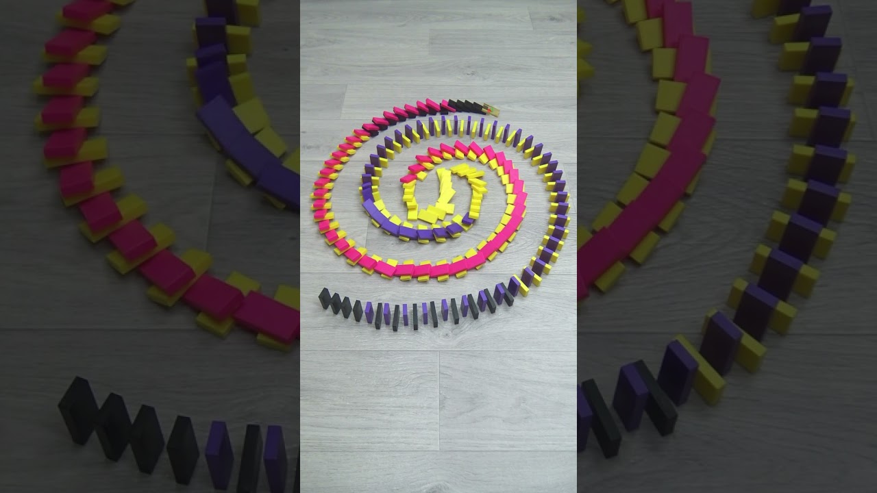 Spiral Domino Effect | Mesmerizing Chain Reaction