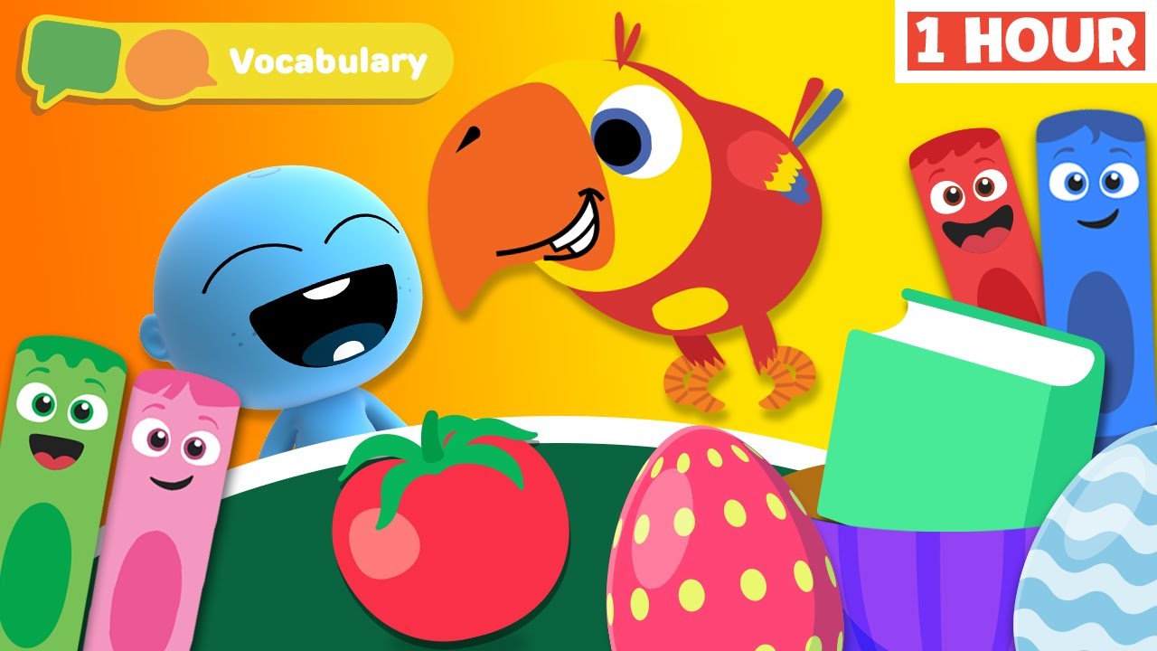 Learn First Words & Vocabulary with Larry the Parrot 🥚 | Fun Surprise Eggs for Toddlers