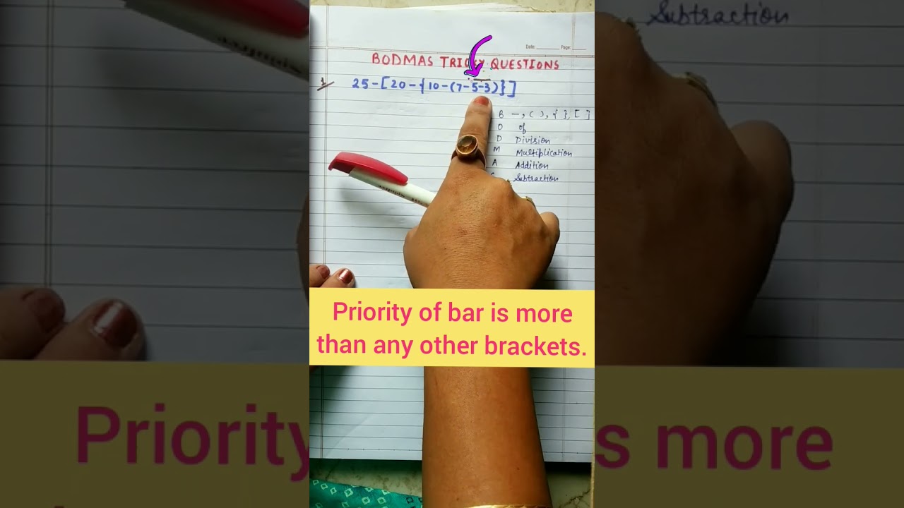 Mastering Vinculum (Bar) & Brackets: Simplification & BODMAS Rules 📚