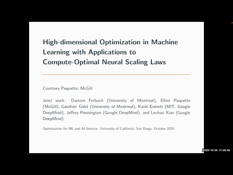 High-dimensional Optimization with Applications to Compute-Optimal Neural Scaling Laws