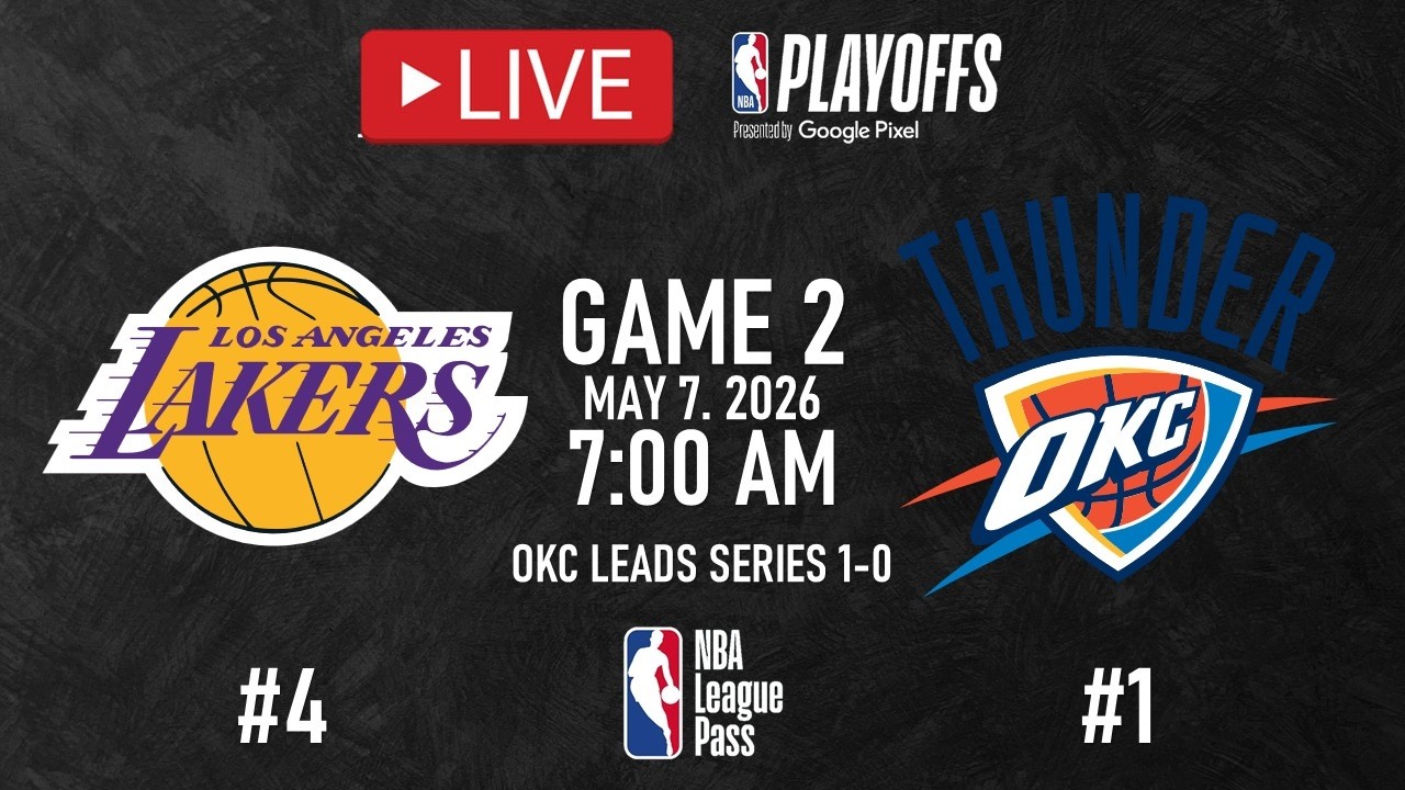 Lakers vs Thunder Game 2 | NBA Playoffs May 7, 2026 🏀