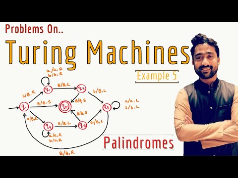 Palindrome using Turing Machines | Problems on Turing Machines|Example 5| Theory of Computer Science