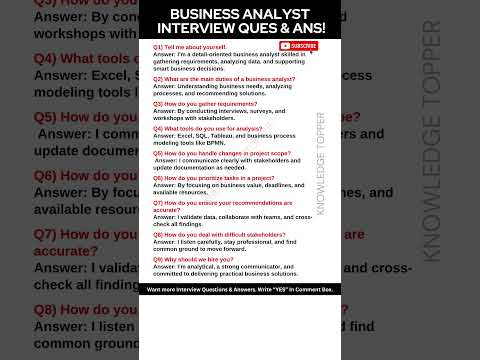 Business Analyst Interview Questions and Answers