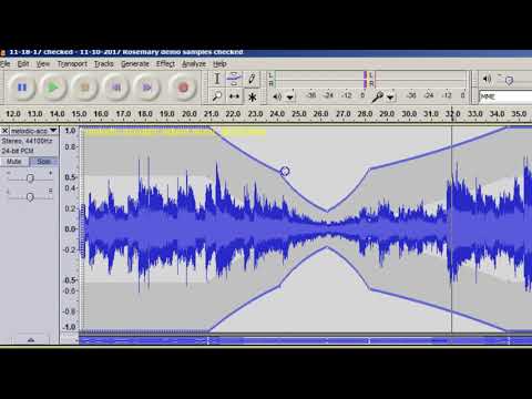 Vary volume using Audacity's envelope tool