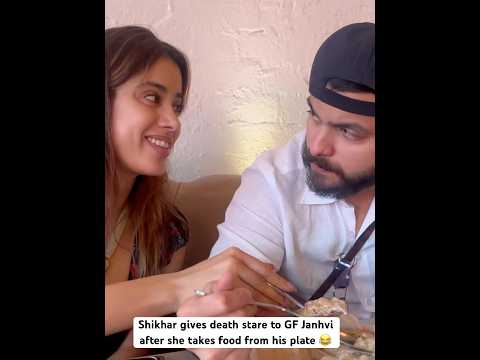 Shikhar Pahariya gives DEATH STARE to GF Janhvi Kapoor after she takes food from his plate 😂😂😂