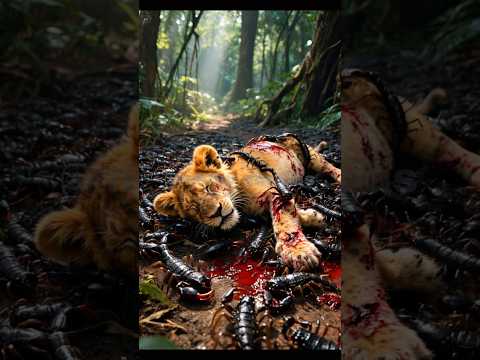 Kind Kitten Rescues Injured Lion Cub | Heartwarming Story #cat #cute #funny