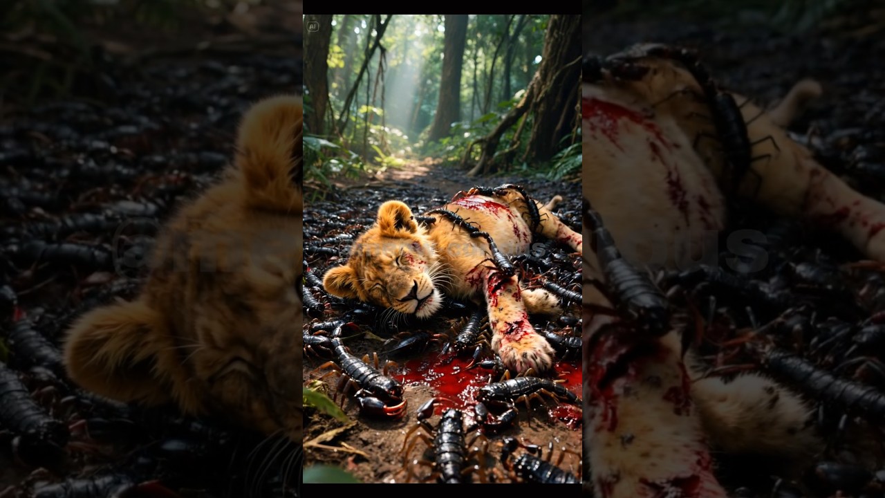 Kind Kitten Rescues Injured Lion Cub 🦁