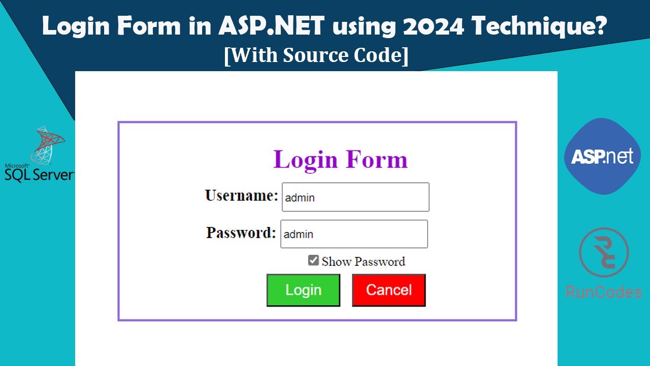 Create ASP.NET Login Form with SQL Server & VS 2022