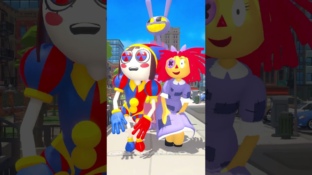 OHIO Ragatha, Pomni & Jax Collide with Street Light 🚧